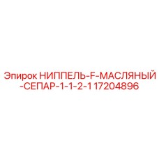 17204896 НИППЕЛЬ-F-МАСЛЯНЫЙ-СЕПАР-1-1-2-1 Epiroc