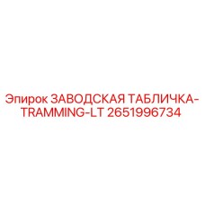 2651996734 ЗАВОДСКАЯ ТАБЛИЧКА-TRAMMING-LT Epiroc