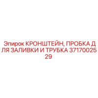 3717002529 КРОНШТЕЙН, ПРОБКА ДЛЯ ЗАЛИВКИ И ТРУБКА - Epiroc