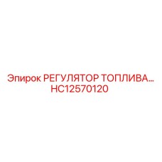 HC12570120 РЕГУЛЯТОР ТОПЛИВА Epiroc