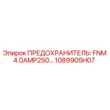 1089905H07 ПРЕДОХРАНИТЕЛЬ: FNM 4.0AMP250… Epiroc