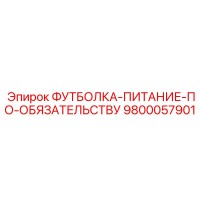 9800057901 ФУТБОЛКА-ПИТАНИЕ-ПО-ОБЯЗАТЕЛЬСТВУ Эпирок