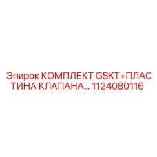 1124080116 КОМПЛЕКТ GSKT+ПЛАСТИНА КЛАПАНА Epiroc