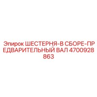 4700928863 ШЕСТЕРНЯ-В СБОРЕ-ПРЕДВАРИТЕЛЬНЫЙ ВАЛ Epiroc