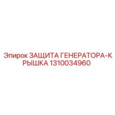 1310034960 ЗАЩИТА ГЕНЕРАТОРА-КРЫШКА Epiroc