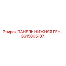 GS15865187 ПАНЕЛЬ НИЖНЯЯ ГЕН… Epiroc