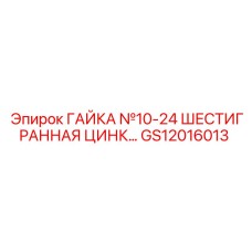 GS12016013 ГАЙКА №10-24 ШЕСТИГРАННАЯ ЦИНК Epiroc