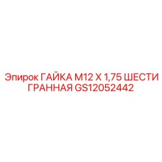 ГАЙКА М12 Х 1,75 ШЕСТИГРАННАЯ (GS12052442) - Epiroc