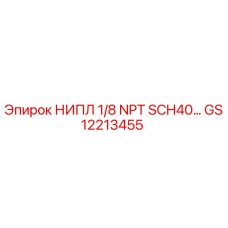 GS12213455 НИПЛ 1/8 NPT SCH40 Epiroc