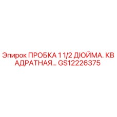 GS12226375 ПРОБКА 1 1/2 ДЮЙМА. КВАДРАТНАЯ | Epiroc