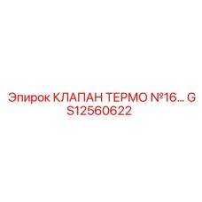 GS12560622 КЛАПАН ТЕРМО №16… Epiroc