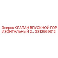 GS12569312 КЛАПАН ВПУСКНОЙ ГОРИЗОНТАЛЬНЫЙ 2 Epiroc