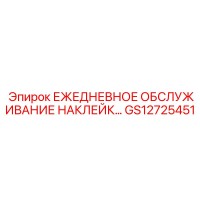 GS12725451 ЕЖЕДНЕВНОЕ ОБСЛУЖИВАНИЕ НАКЛЕЙКА Epiroc