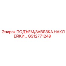 GS12771249 ПОДЪЕМ/ЗАВЯЗКА НАКЛЕЙКИ… Epiroc