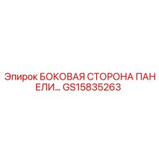 GS15835263 БОКОВАЯ СТОРОНА ПАНЕЛИ Epiroc