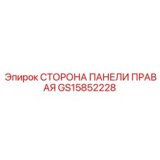 GS15852228 СТОРОНА ПАНЕЛИ ПРАВАЯ Epiroc