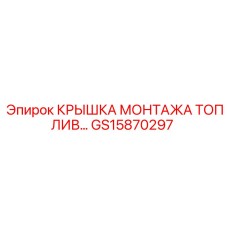 Топливная монтажная крышка GS15870297 производителя Epiroc