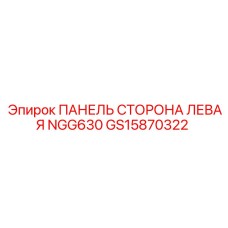 GS15870322 ПАНЕЛЬ СТОРОНА ЛЕВАЯ NGG630 Epiroc
