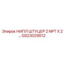 GS23029512 НИПЛ ШТУЦЕР 2 NPT X 2… Epiroc