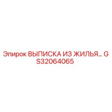 GS32064065 ВЫПИСКА ИЗ ЖИЛЬЯ Epiroc