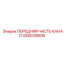 GS5039608 ПЕРЕДНЯЯ ЧАСТЬ КАНАЛА Epiroc
