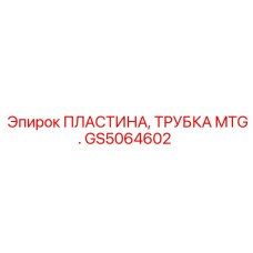 GS5064602 ПЛАСТИНА, ТРУБКА MTG. Epiroc