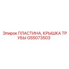 GS5073503 ПЛАСТИНА, КРЫШКА ТРУБЫ Epiroc