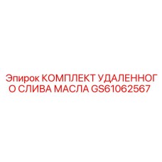 GS61062567 КОМПЛЕКТ УДАЛЕННОГО СЛИВА МАСЛА Epiroc