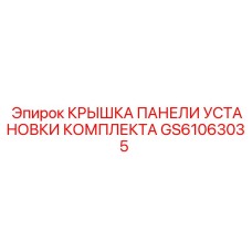 GS61063035 КРЫШКА ПАНЕЛИ УСТАНОВКИ КОМПЛЕКТА Epiroc