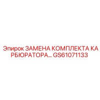 GS61071133 ЗАМЕНА КОМПЛЕКТА КАРБЮРАТОРА Epiroc