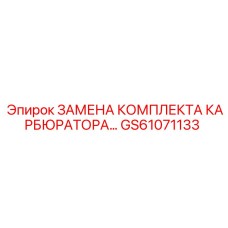 GS61071133 ЗАМЕНА КОМПЛЕКТА КАРБЮРАТОРА Epiroc