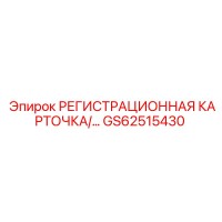 GS62515430 РЕГИСТРАЦИОННАЯ КАРТОЧКА Epiroc