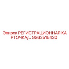 GS62515430 РЕГИСТРАЦИОННАЯ КАРТОЧКА Epiroc
