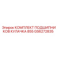 GS6272835 КОМПЛЕКТ ПОДШИПНИКОВ КУЛАЧКА 855 - Epiroc