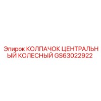 GS63022922 КОЛПАЧОК ЦЕНТРАЛЬНЫЙ КОЛЕСНЫЙ Epiroc