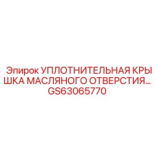 GS63065770 УПЛОТНИТЕЛЬНАЯ КРЫШКА МАСЛЯНОГО ОТВЕРСТИЯ… Epiroc