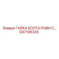 GS7106325 ГАЙКА БОЛТА FH/BH С (Epiroc)