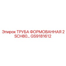 GS9181612 ТРУБА ФОРМОВАННАЯ 2 SCH80 Epiroc