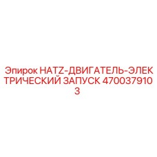 4700379103 HATZ-ДВИГАТЕЛЬ-ЭЛЕКТРИЧЕСКИЙ ЗАПУСК Epiroc