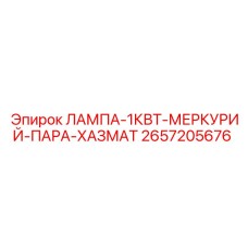 2657205676 ЛАМПА-1КВТ-МЕРКУРИЙ-ПАРА-ХАЗМАТ Epiroc