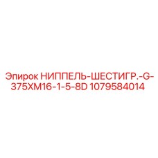 1079584014 НИППЕЛЬ-ШЕСТИГР.-G-375XM16-1-5-8D Epiroc