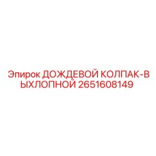 2651608149 ДОЖДЕВОЙ КОЛПАК-ВЫХЛОПНОЙ Epiroc