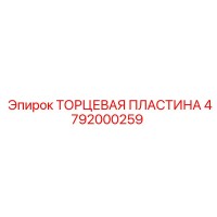 4792000259 ТОРЦЕВАЯ ПЛАСТИНА Эпирок
