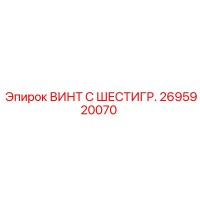 2695920070 ВИНТ С ШЕСТИГРАННОЙ ГОЛОВКОЙ | Epiroc