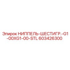 603426300 НИППЕЛЬ-ШЕСТИГР.-G1-00XG1-00-STL Epiroc