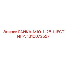 1310072527 ГАЙКА-M10-1-25-ШЕСТИГР Epiroc