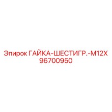 96700950 ГАЙКА-ШЕСТИГР.-M12X Epiroc