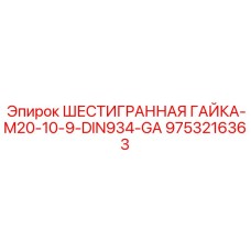 9753216363 ШЕСТИГРАННАЯ ГАЙКА-M20-10-9-DIN934-GA Epiroc