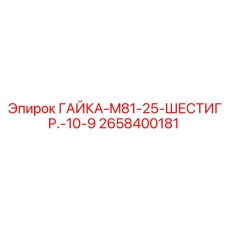 2658400181 ГАЙКА-M81-25-ШЕСТИГР.-10-9 Epiroc