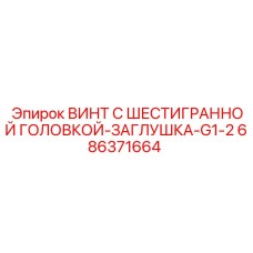 686371664 ВИНТ С ШЕСТИГРАННОЙ ГОЛОВКОЙ-ЗАГЛУШКА-G1-2 Epiroc